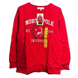 North Pole University Red Crew Neck Sweater